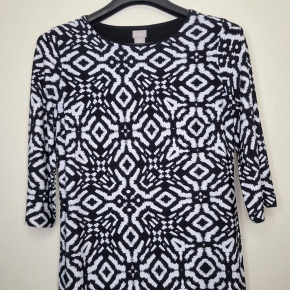 Chico's Printed Shift Dress Size S - Picture 4 of 10